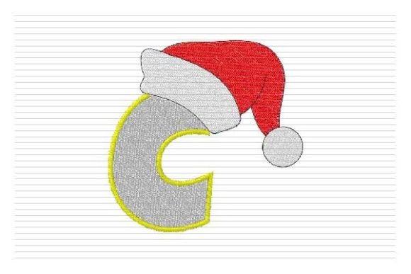C Letter Christmas Alphabet Santa Hat