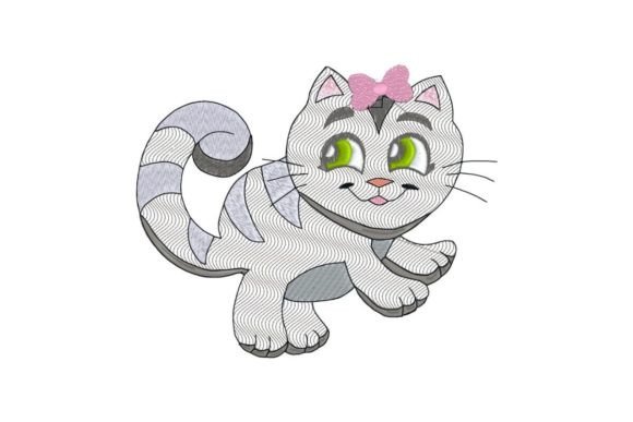 Cute Kitty Cat Girl Applique