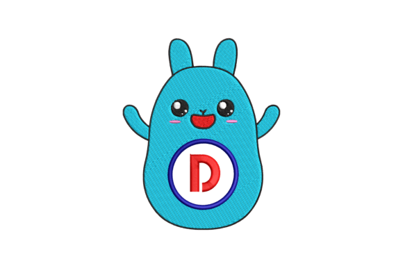 Cute Rabbit Letter D: A Seasonal Embroidery Gem