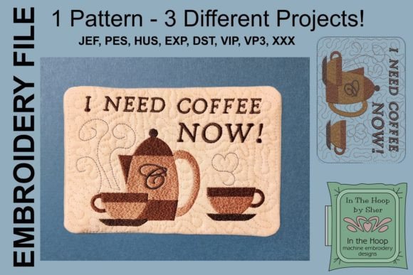 I Need Coffee Mug Rug