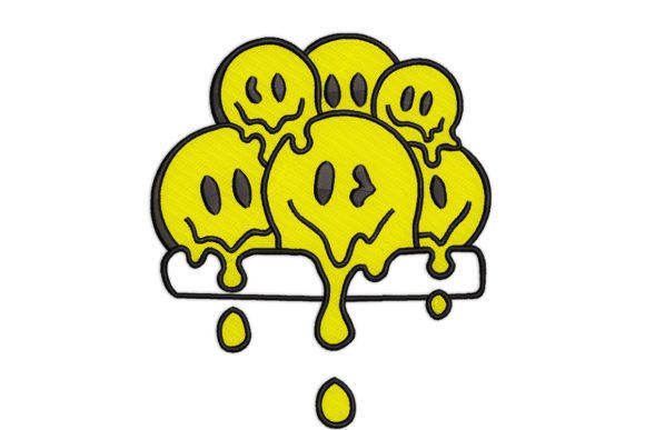 Smile Face Emoji Embroidery Design