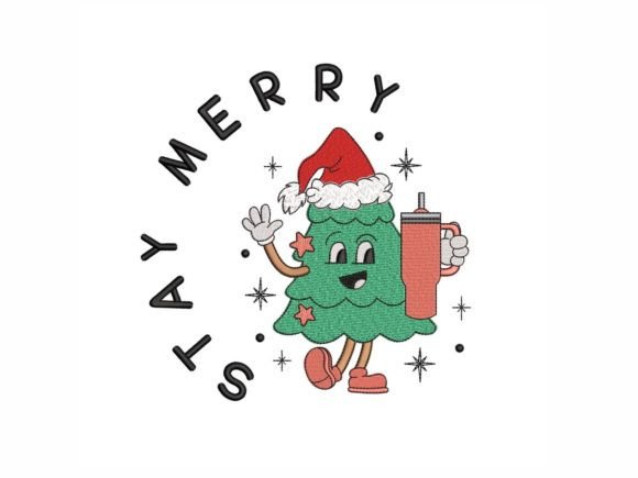 Stay Merry Embroidery Design